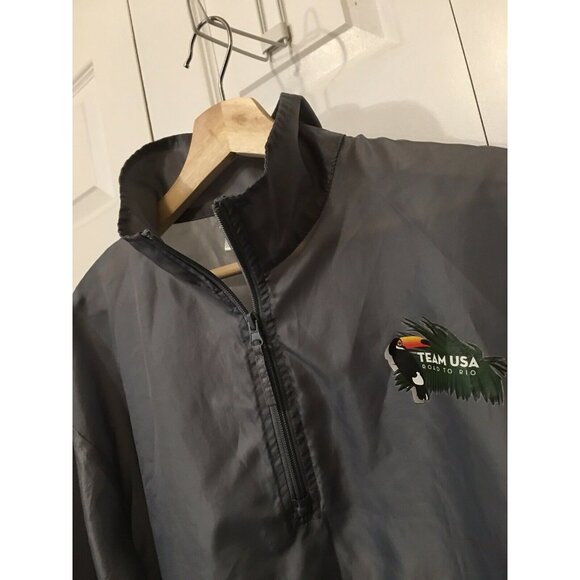 Olympic Team USA Windbreaker Jacket Road To‎ Rio 2016 Gray Adult Size Large - Picture 3 of 8